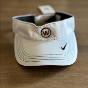 Nike Dri-fit Unisex White Black Golf Visor Adjustable Velcro Back, NWT